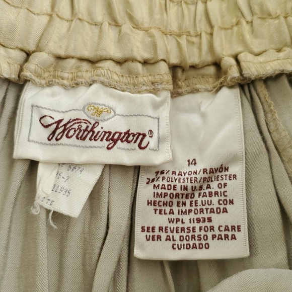 Vintage Worthington Gold Shiny Skirt Size 14 - Picture 4 of 4